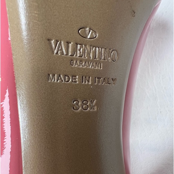 VALENTINO GARAVANI pink bow patent platform heels size 38.5 / 8.5 - rare to find - Picture 7 of 8